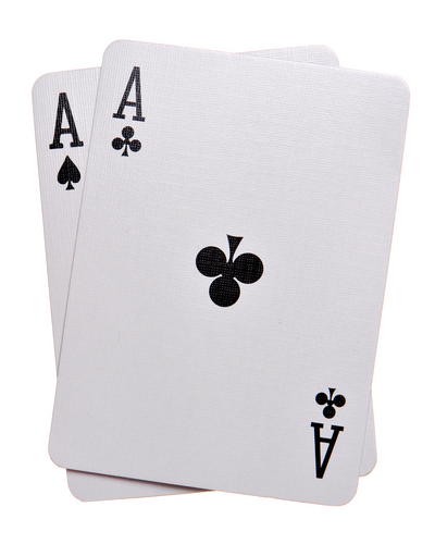 Splitting aces in blackjack
